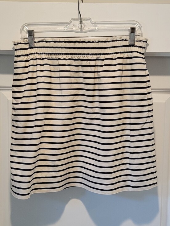 J. Crew Dresses & Skirts - J. Crew Black & White Striped Elastic Waist Mini Skirt